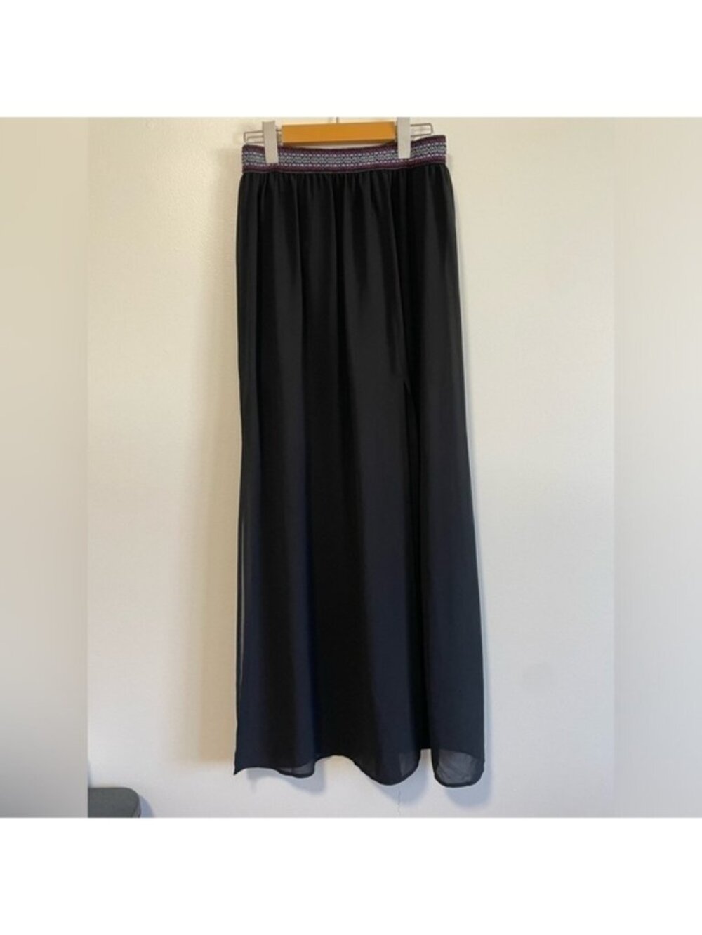 Forever 21 Sheer Black Maxi Skirt  with Slit